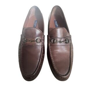 Cole Haan Dark Brown Leather Loafers w/ Bronze Horsebit Hardware Size 9.5 M
